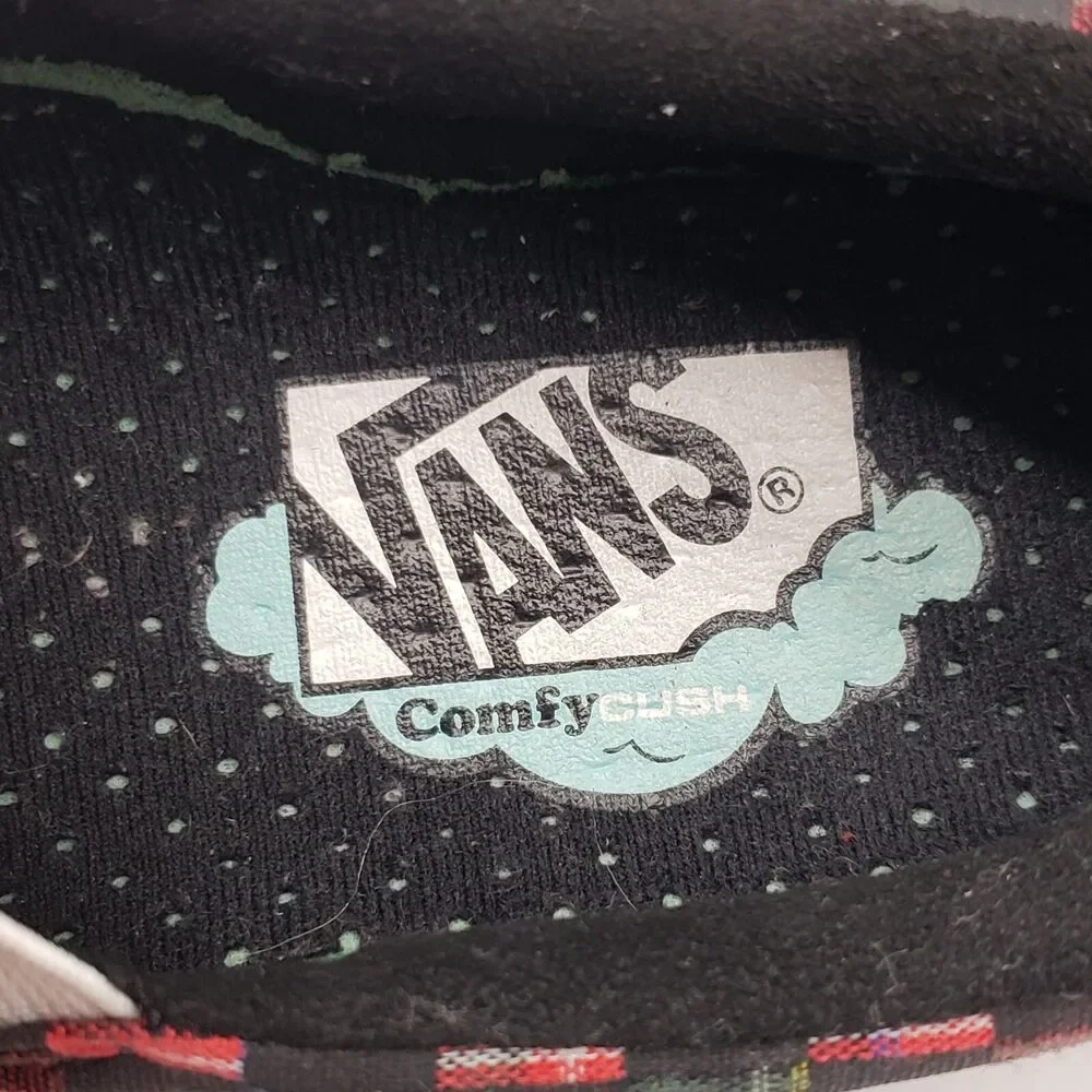 Vans ComfyCush Slip-On Plaid Red Black White Shoes M 4.5 W 6.0